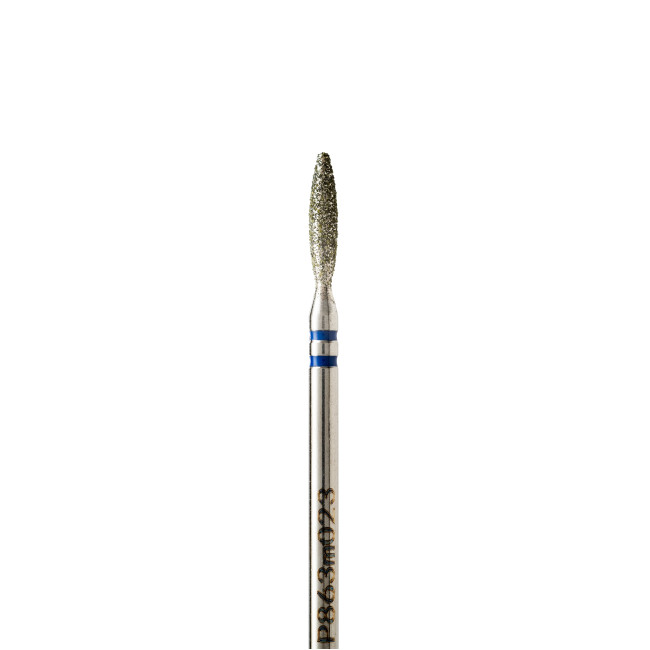 Diamond drill bit, blunt flame-shaped, diameter 2.3 mm, medium abrasive, P863m023 Diamond drill bit, blunt flame-shaped, diameter 2.3 mm, medium abrasive, P863m023