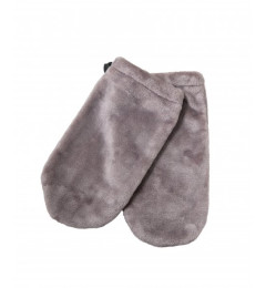 Terry gloves (color: gray-pink)
