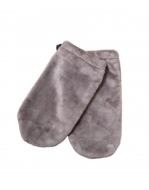 Terry gloves (color: gray-pink)