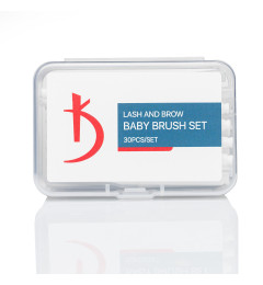 Baby Brush Set for Lashes and Brows, 30 pcs/set (Color: White)