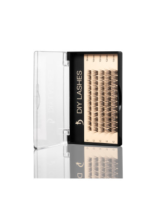 False eyelashes DIY LASHES 03B C 0,07 (8 mm - 1, 10 mm - 2, 12 mm - 1, 14 mm - 1)