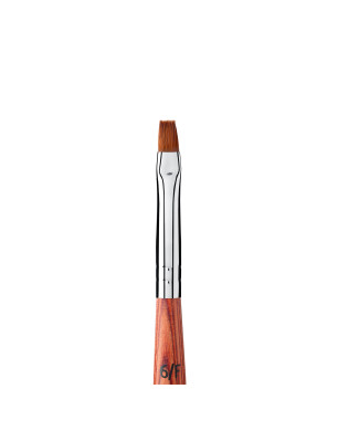 Brush for Gel Nail Modeling № 6 / F, Handle: Wooden, Bristle: Nylon