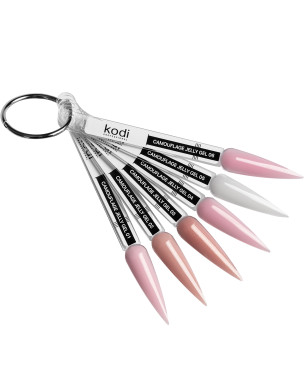 Palette of Camouflage Jelly Gel, stiletto (6 tips)