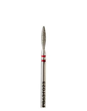 Semi-blunt diamond flame-shaped drill bit, diameter 2.3 mm, soft abrasive, P863f023