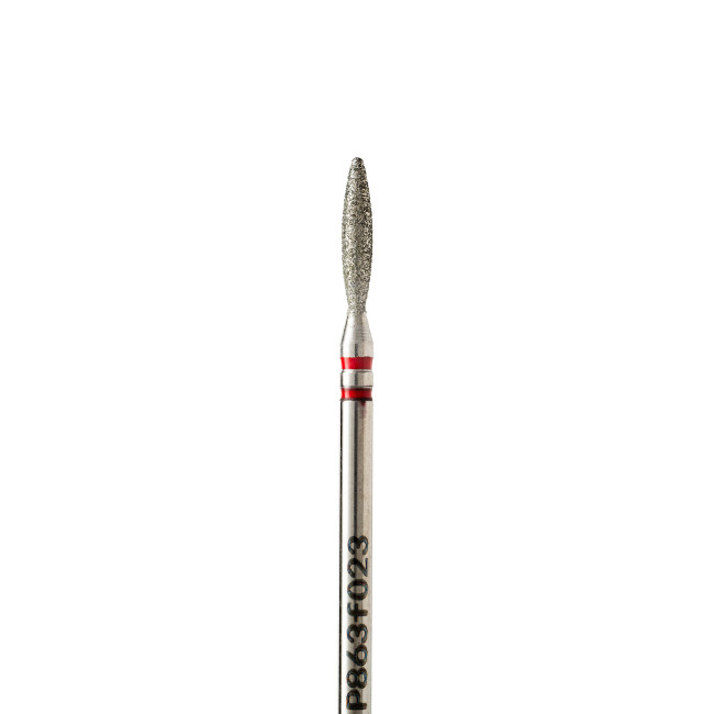 Semi-blunt diamond flame-shaped drill bit, diameter 2.3 mm, soft abrasive, P863f023 Semi-blunt diamond flame-shaped drill bit, diameter 2.3 mm, soft abrasive, P863f023