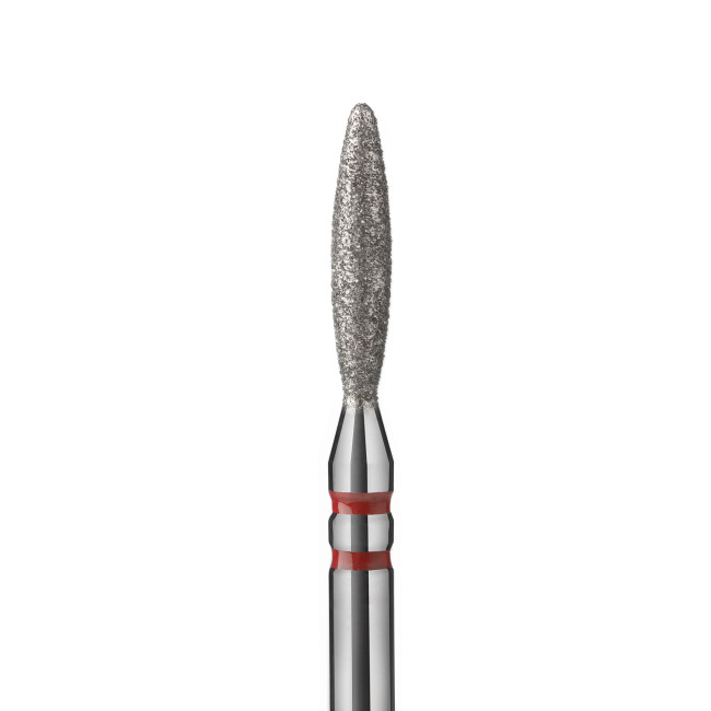 Semi-blunt diamond flame-shaped drill bit, diameter 2.3 mm, soft abrasive, P863f023 Semi-blunt diamond flame-shaped drill bit, diameter 2.3 mm, soft abrasive, P863f023