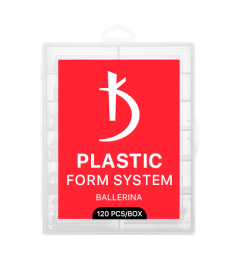 Reusable plastic forms for nail extensions Ballerina, 120 pcs/pack
