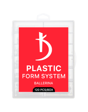 Reusable plastic forms for nail extensions Ballerina, 120 pcs/pack