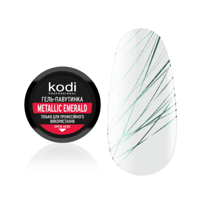 Гель-паутинка для ногтей Spider gel Kodi Professional Metallic Emerald, 4 мл