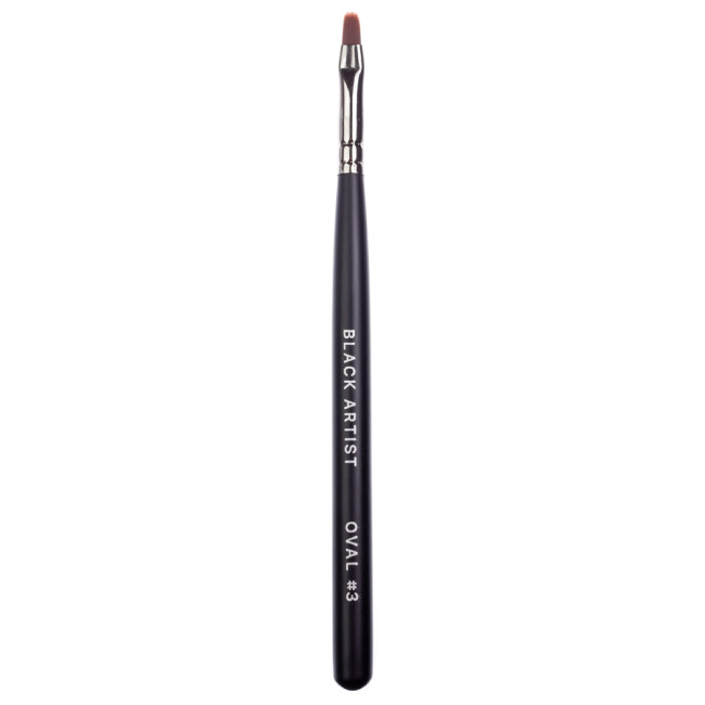 Brush for Gel Nail Modeling "Black Artist" № 3 Shape: Oval, Handle: Black, Bristle: Nylon Brush for Gel Nail Modeling "Black Artist" № 3 Shape: Oval, Handle: Black, Bristle: Nylon