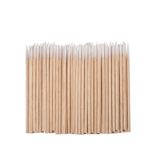 Angespitzte Holzstäbchen mit Baumwollspitze (100 Stk/Pack.) Angespitzte Holzstäbchen mit Baumwollspitze (100 Stk/Pack.)