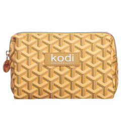 DELTA Cosmetic Bag, Color: Yellow with Print, S