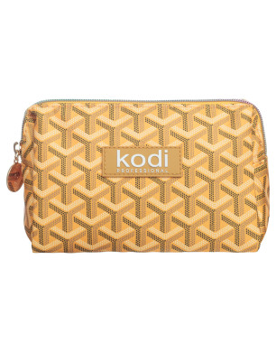 DELTA Cosmetic Bag, Color: Yellow with Print, S
