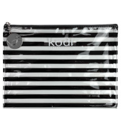 Kodi Professional Flat Transparent Cosmetic Bag with Black Stripes 25х33 cm
