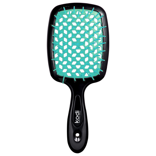  Soft Touch Hairbrush Black/Aqua