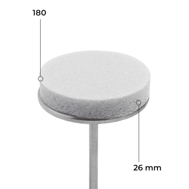Buff disk 26 mm (gray, 180 grit, 50 pcs.)