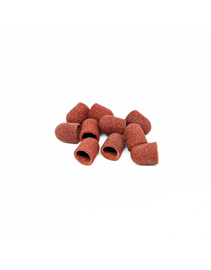 Set Schleifkappen für Pediküre, abgerundeter Zylinder, 150 Körnung, mittlere Körnung, Durchmesser 10,0 mm (10 Stk./Pack.), Kp100mK