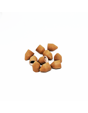 Set Schleifkappen für Pediküre, spitzer Zylinder, 320 Körnung, feine Körnung, Durchmesser 10,0 mm (10 Stk./Pack.), Kp10tfK