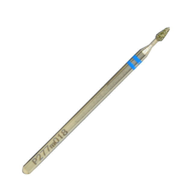 Diamond drill bit, 1.8 mm diameter, shape: cone, medium abrasive, length of the working part 4 mm, P277m018 Diamond drill bit, 1.8 mm diameter, shape: cone, medium abrasive, length of the working part 4 mm, P277m018