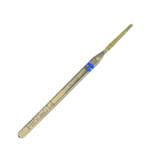 Diamond drill bit, 1.4 mm diameter, needle-shaped, medium abrasive, part length 10 mm, P850m014 Diamond drill bit, 1.4 mm diameter, needle-shaped, medium abrasive, part length 10 mm, P850m014