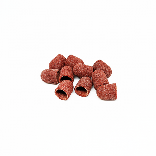 Set of pedicure caps rounded cylinder, 150 grit, medium abrasive, diameter 10.0 mm (10pcs/up), Kp100mK