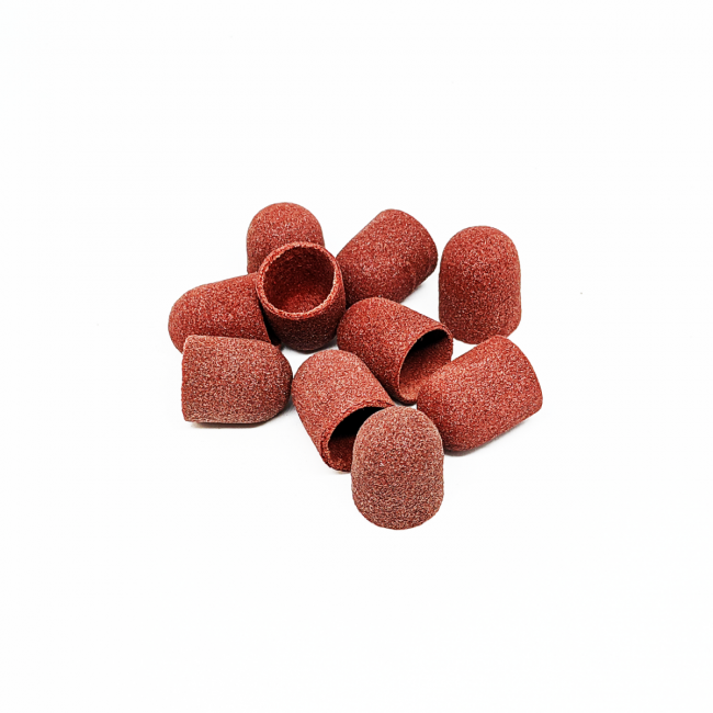 Set of pedicure caps rounded cylinder, 150 grit, medium abrasive, diameter 13.0 mm, (10pcs/up) Kp130mK