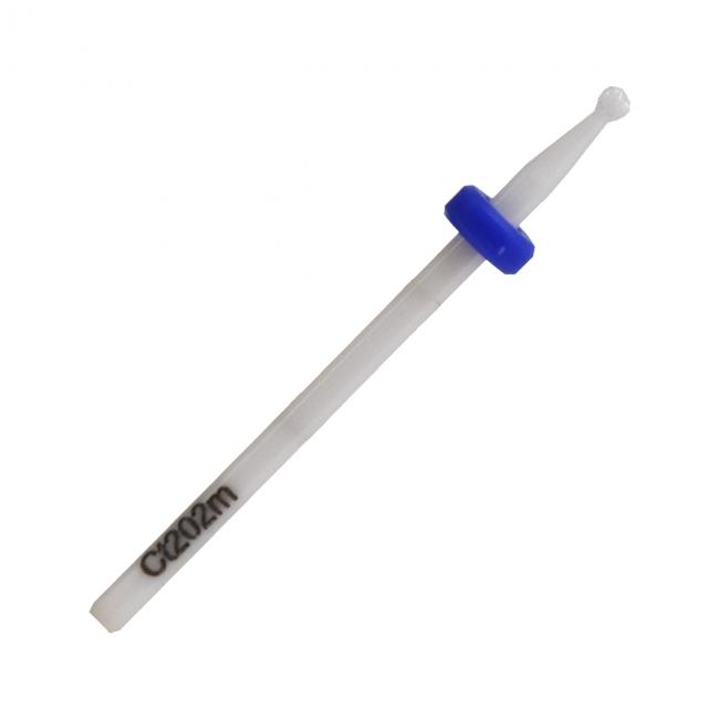 Keramikfräser Kugel, mittlere Körnung, Durchmesser 2,00 mm, kreuzförmige Kerbung, Ct202mK