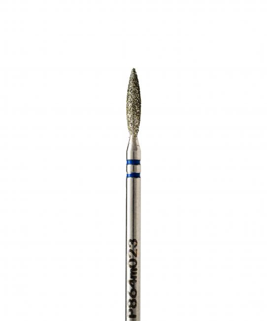 Semi-blunt diamond flame-shaped drill bit, diameter 2.3 mm, medium abrasive, P864m023