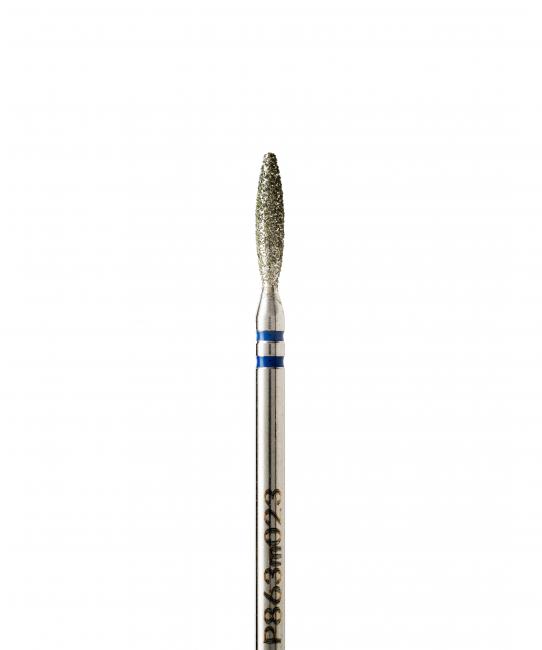 Diamond drill bit, blunt flame-shaped, diameter 2.3 mm, medium abrasive, P863m023