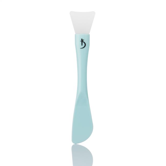 Double-sided plastic brush for applying masks with a silicone tip (color: blue)