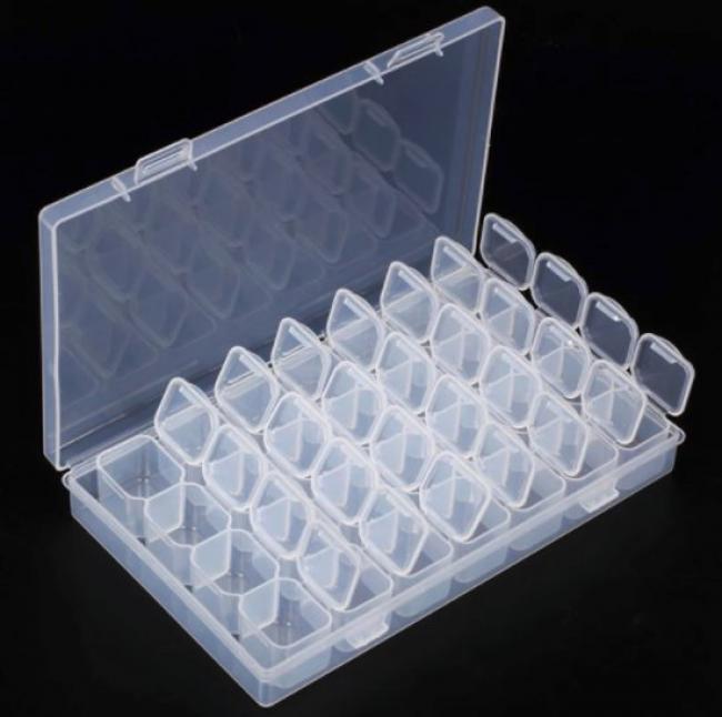 Plastic Container for Rhinestones, 28 cells
