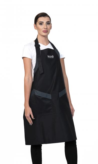 Apron, Color: Black with Gray Inserts, White Logo (long)